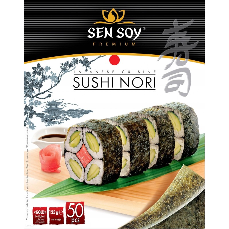 Sushi Nori 50 arkuszy Sen Soy 125g